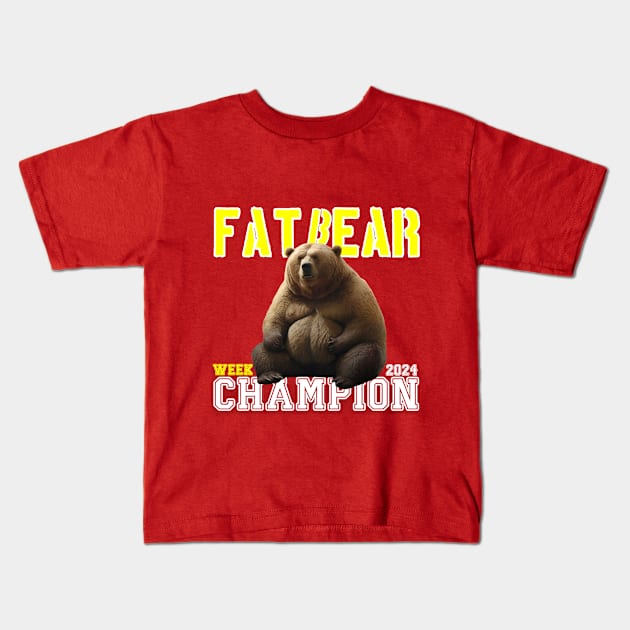 Fat Bear Kids T-Shirt by FehuMarcinArt